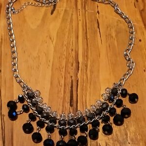 Elegant Black and Silver Necklace